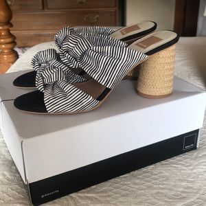 Dolce Vita Black-white striped knitted sandal-7.0
